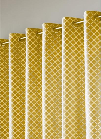 Clearance: Ochre Cotswold Fully Lined Eyelet Curtains Pair - 168cm x 137cm