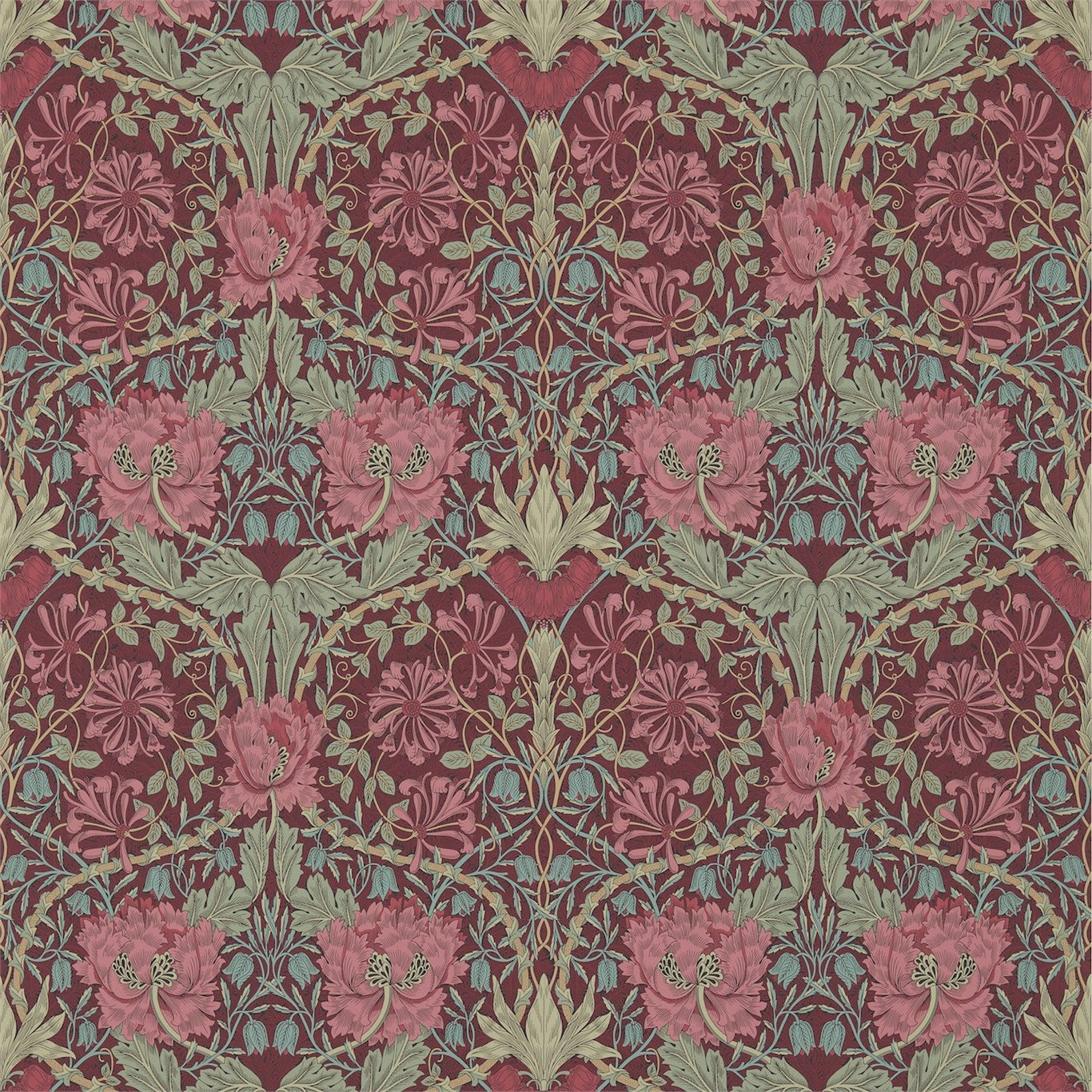 Honeysuckle & Tulip Wallpaper by Morris & Co