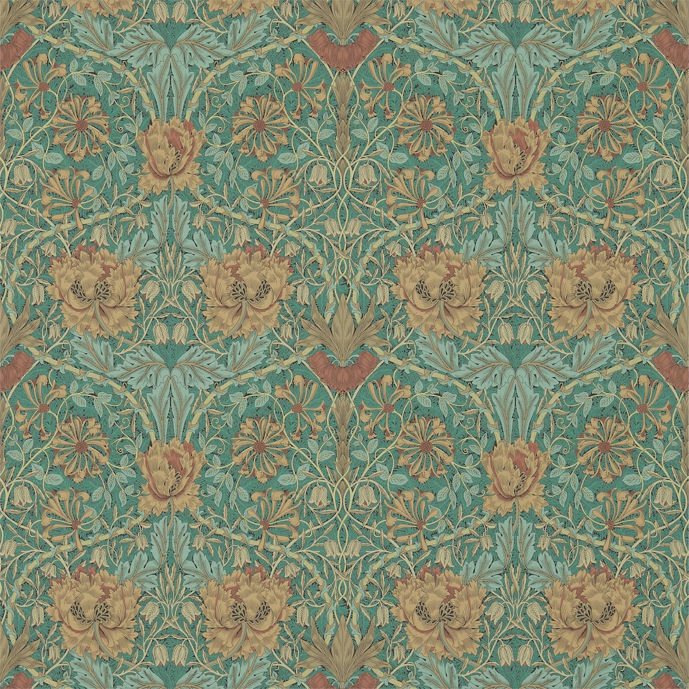 Honeysuckle & Tulip Wallpaper by Morris & Co