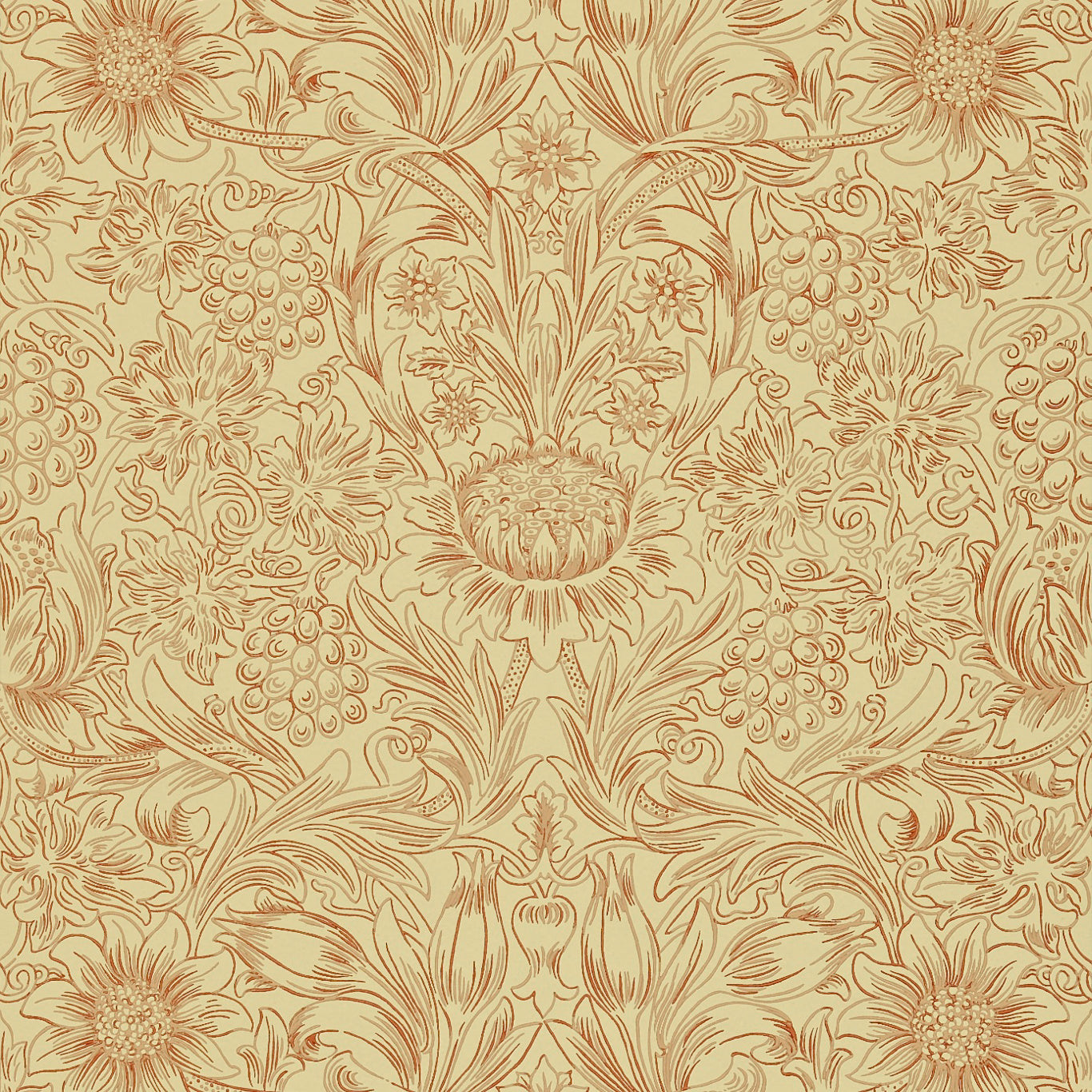 Sunflower Etch Wallpaper by Morris & Co