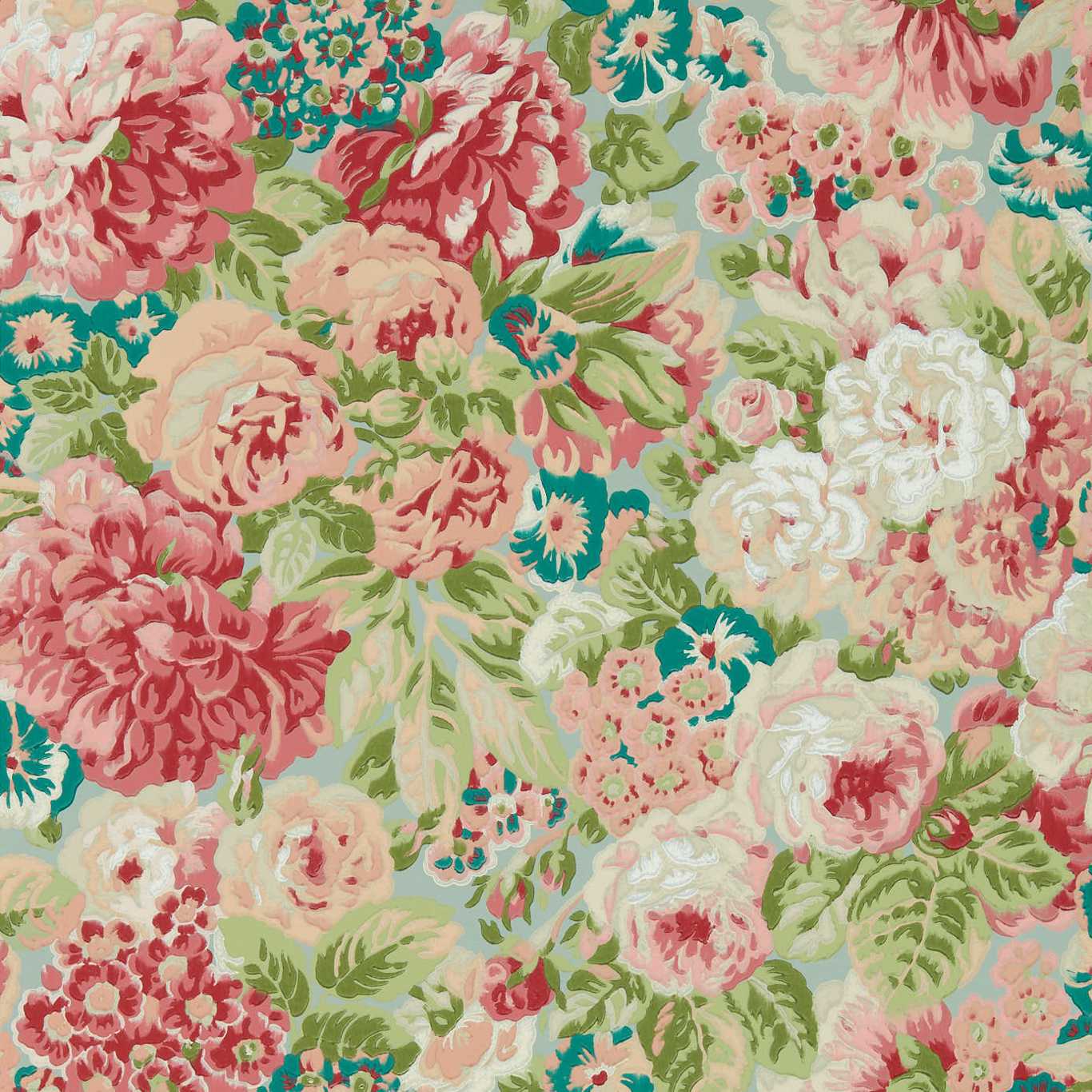 Rose And Peony Wallpaper by Sanderson