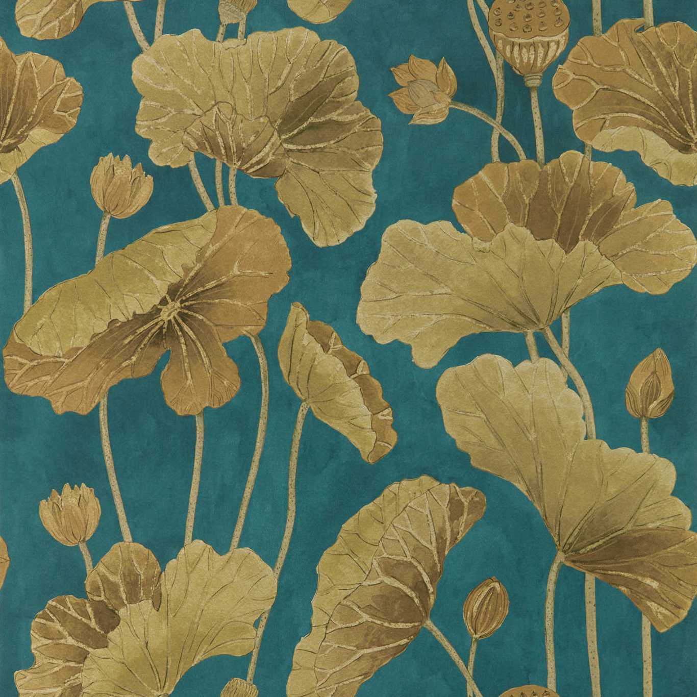 Lotus Leaf Wallpaper Wallpaper by Sanderson