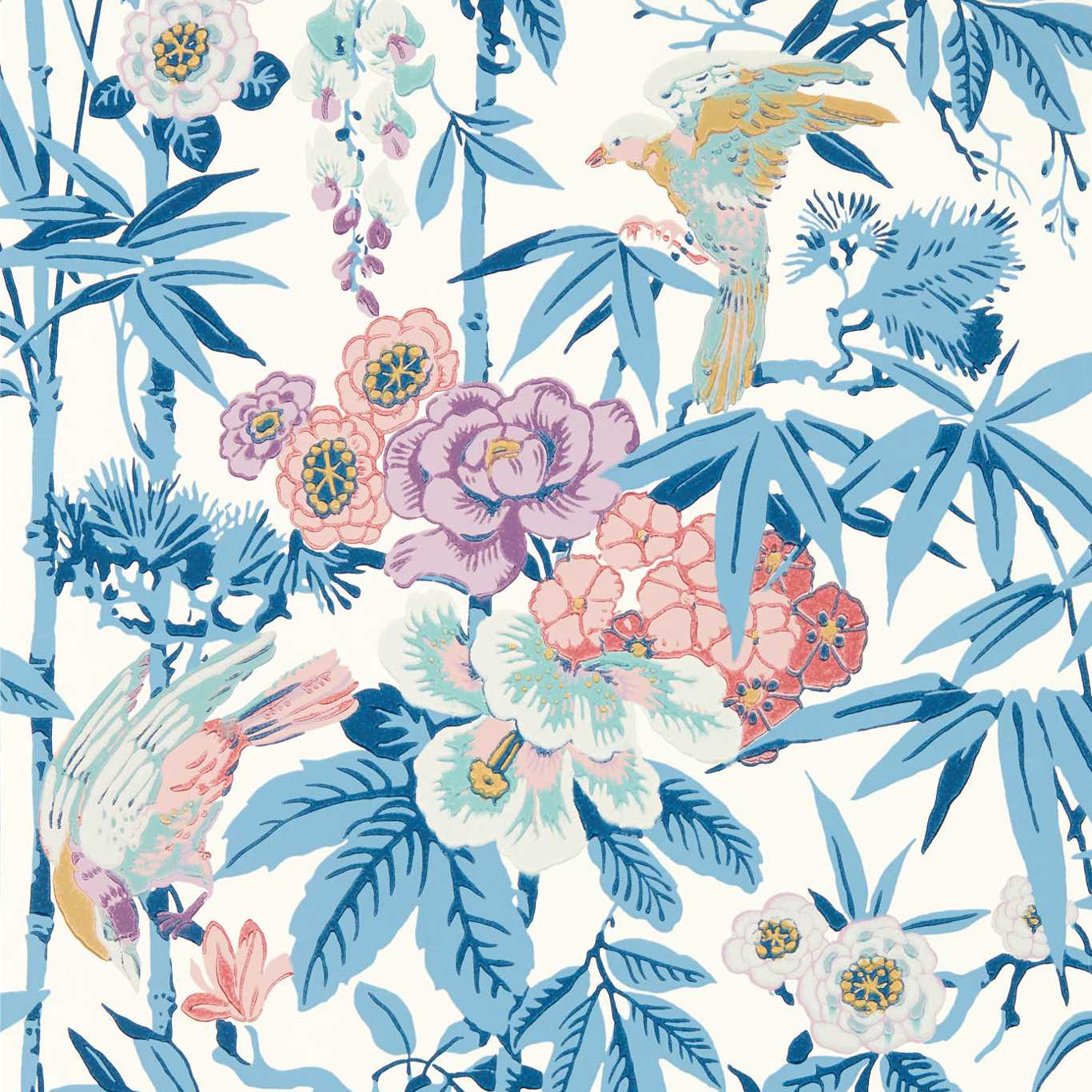 Bamboo & Birds Wallpaper Wallpaper by Sanderson