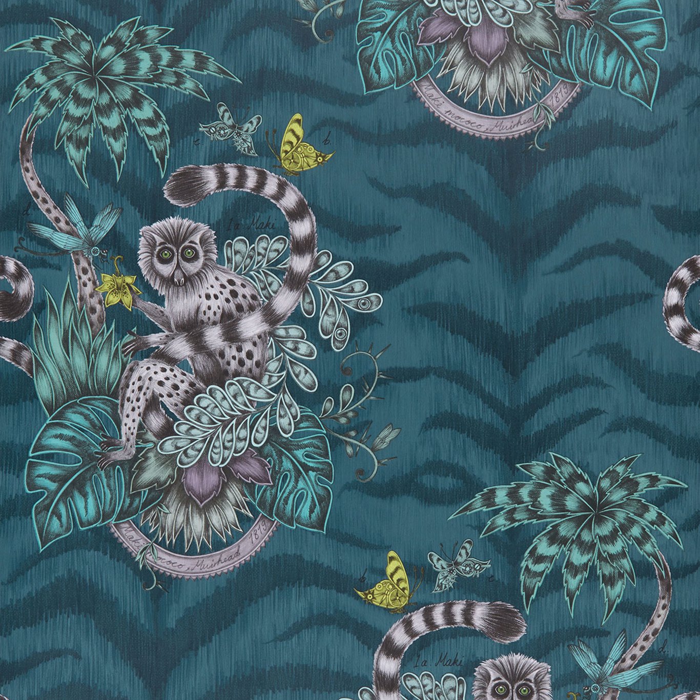Lemur Wallpaper by Emma Shipley