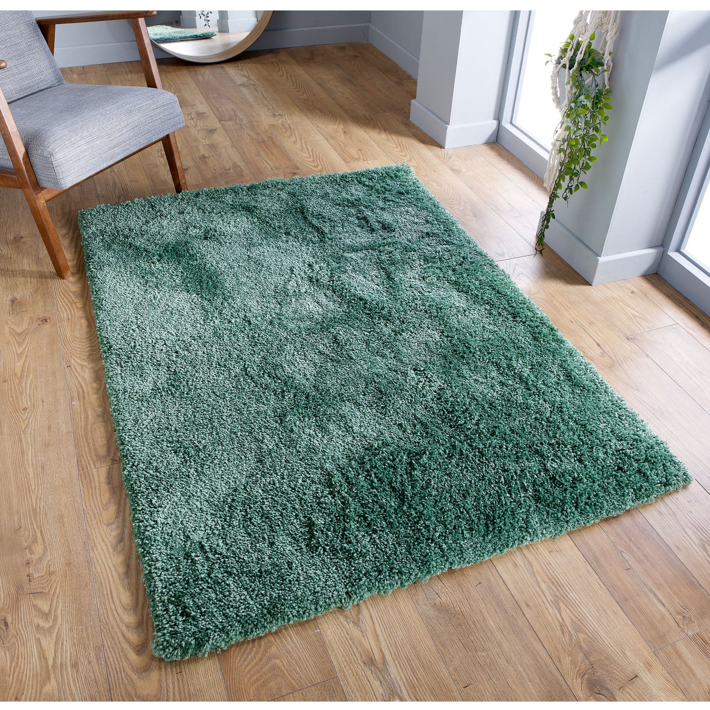 Serene Sage Green Plain Rug - Sage Green