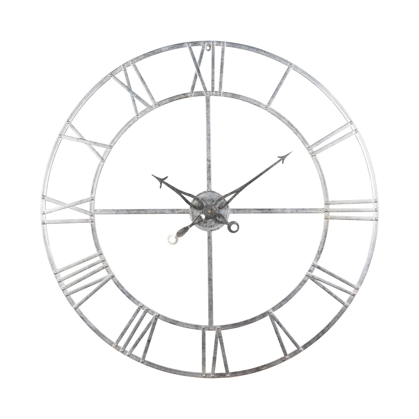 Large Silver Foil Skeleton Wall Clock (18896) By Hill Interiors