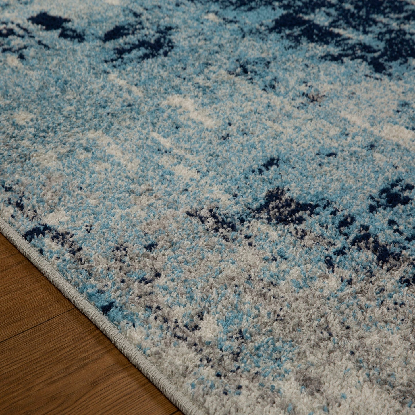 Gilbert 90 L Distressed Rug - Blue/Grey/Cream