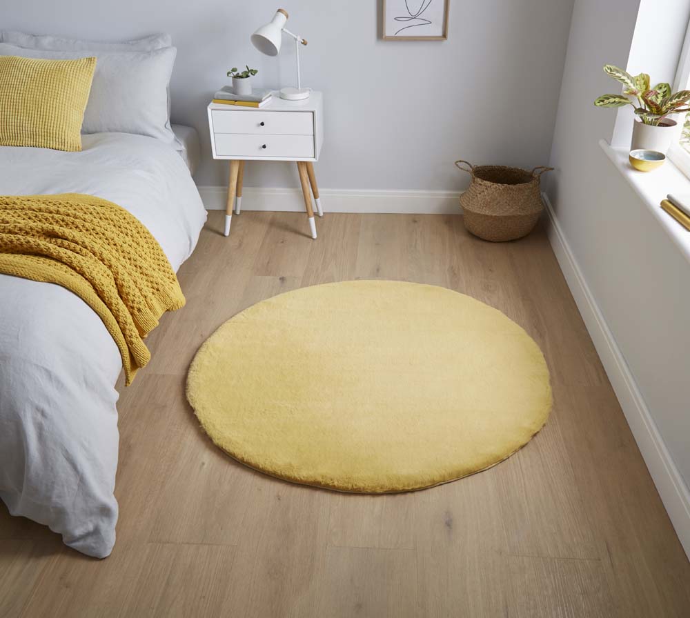 Teddy Yellow Circle Rug