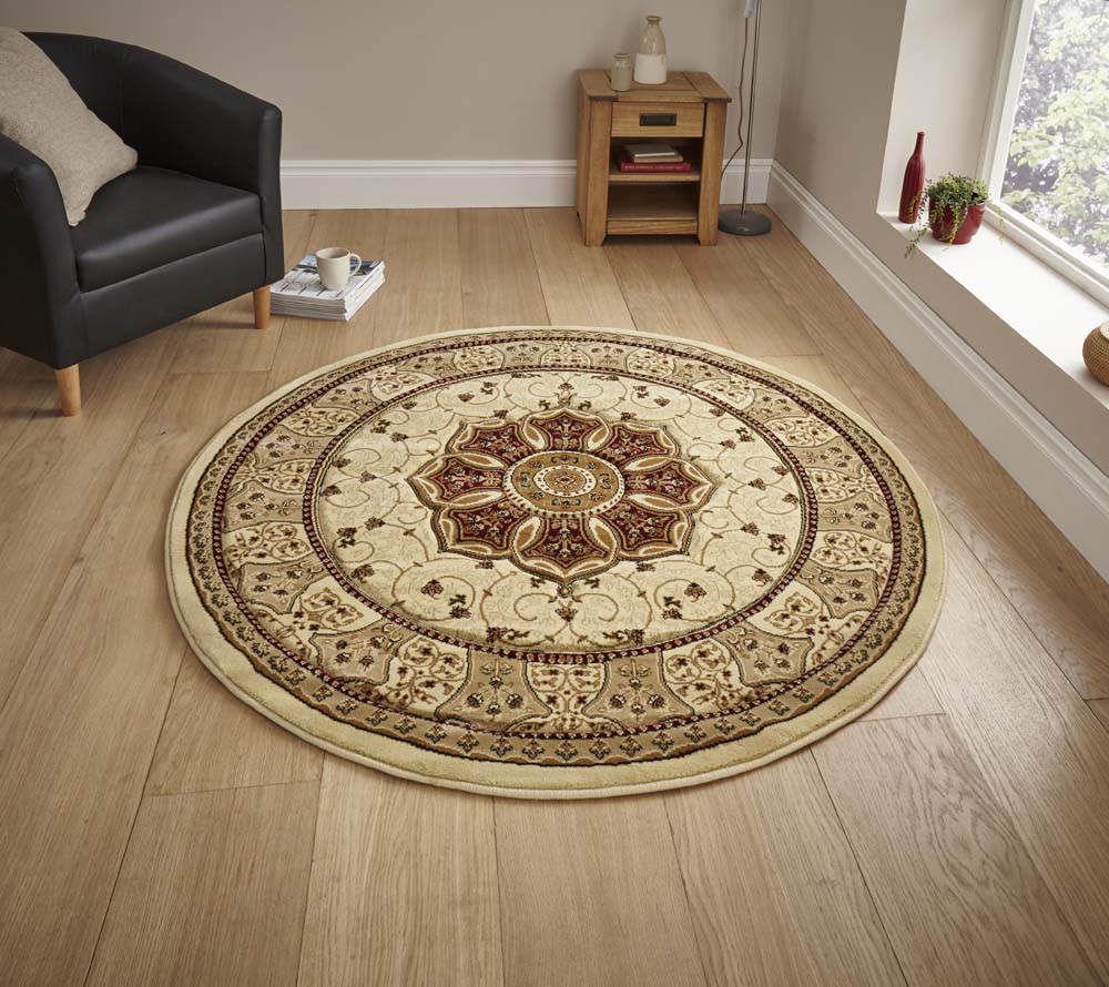 Heritage 4400 Cream/Red Circle Rug