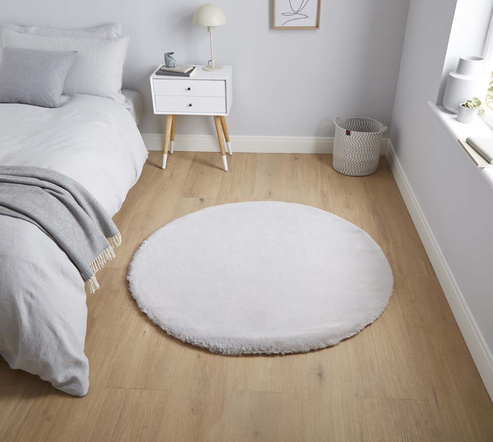 Teddy Silver Circle Rug