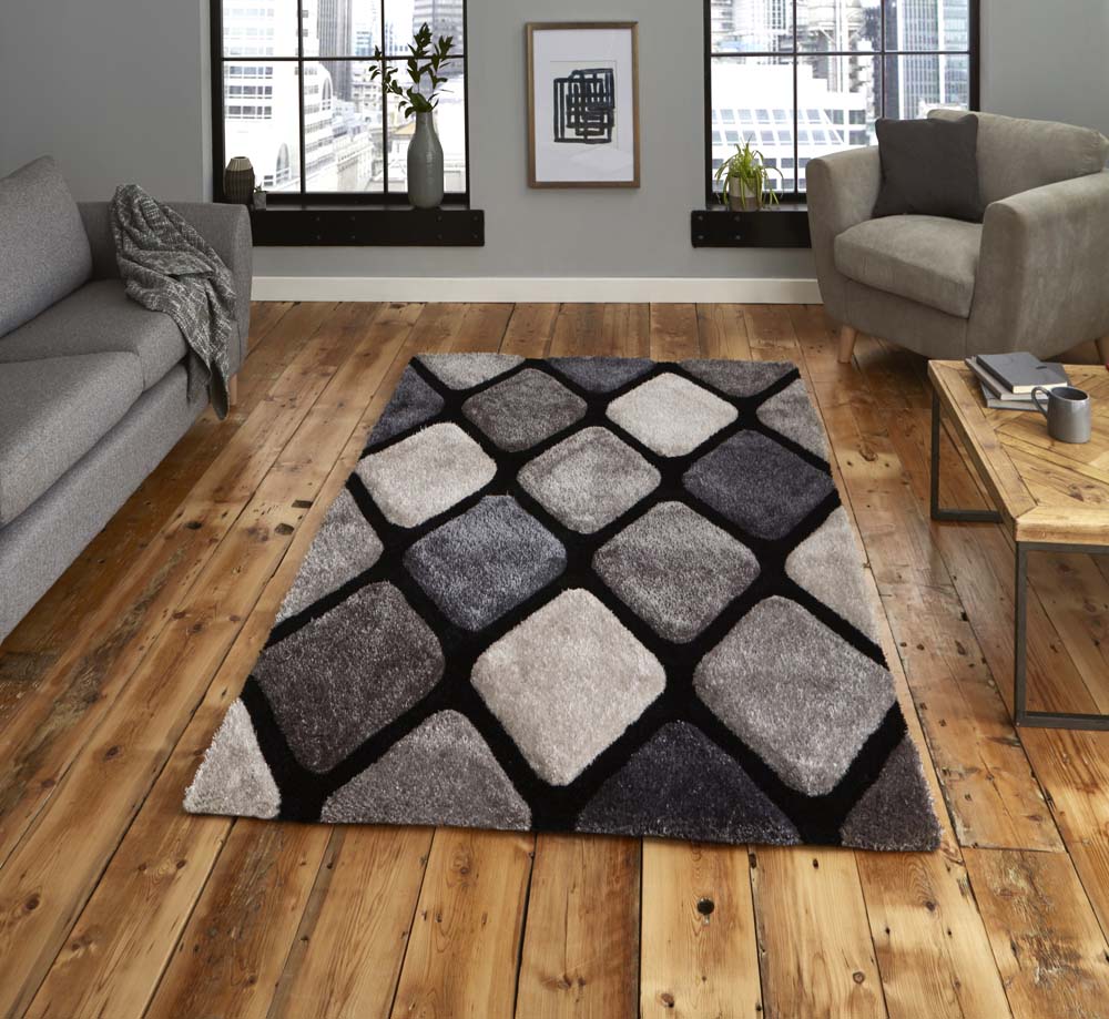Noble House 9247 Black/Grey Rug