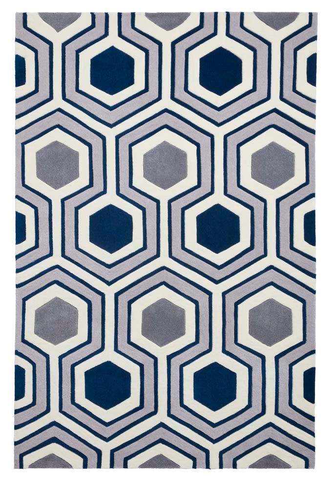 Hong Kong 3661 Grey/Navy Rug