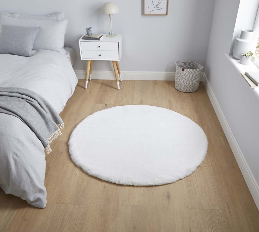 Teddy Ivory Circle Rug