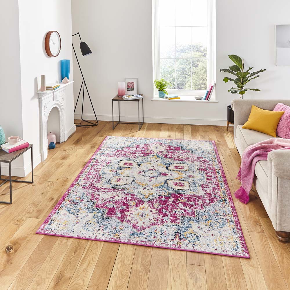 Boston G0532 Fuschia/Blue Rug