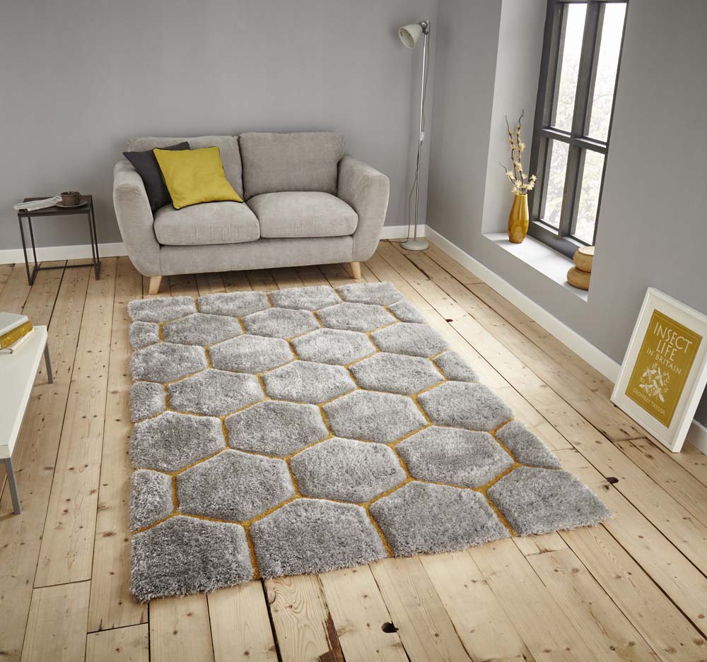 Noble House NH30782 Grey/Yellow Rug