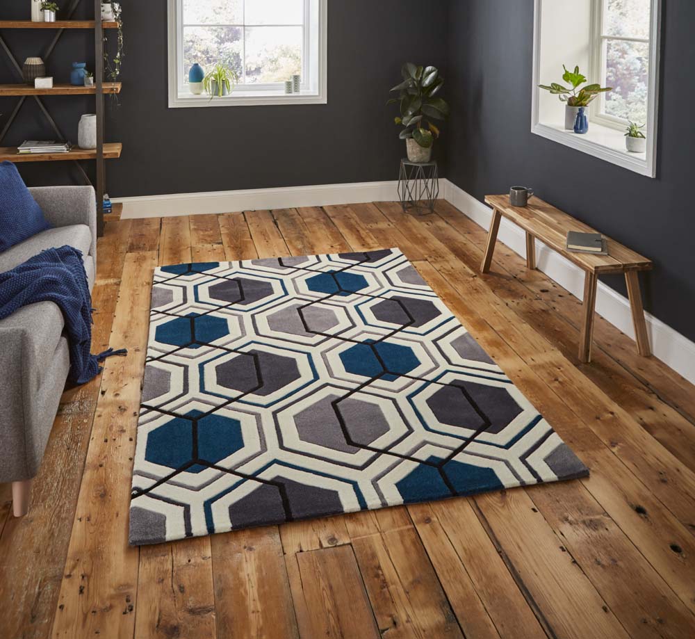 Hong Kong 7526 Grey/Navy Rug