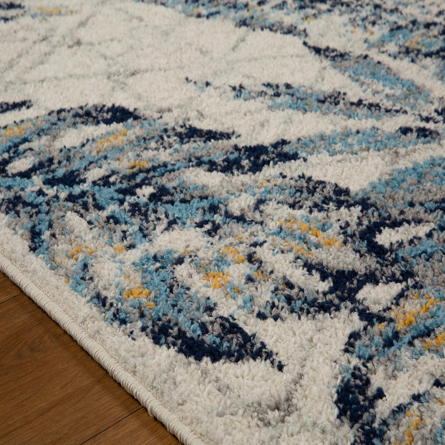 Gilbert 3 W Tropical Rug - Blue/Grey/Cream