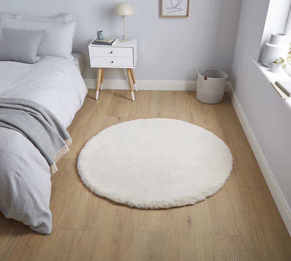 Teddy Beige Circle Rug