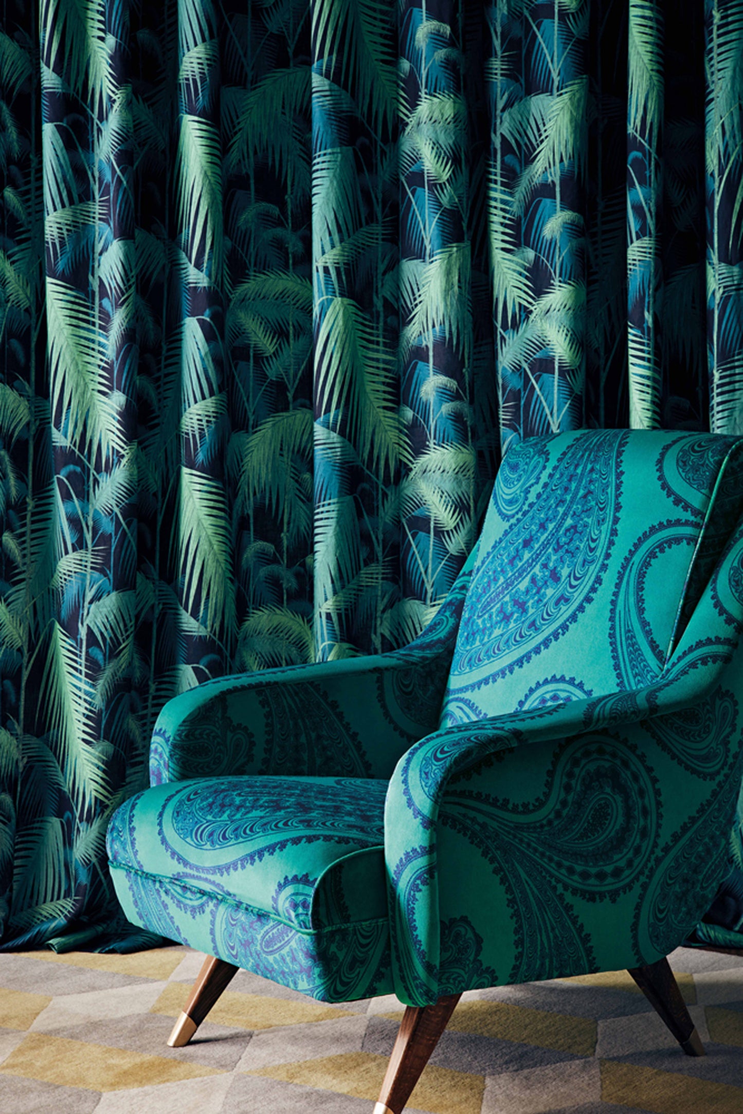 Palm Jungle Fabric F111/2004V By Cole & Son