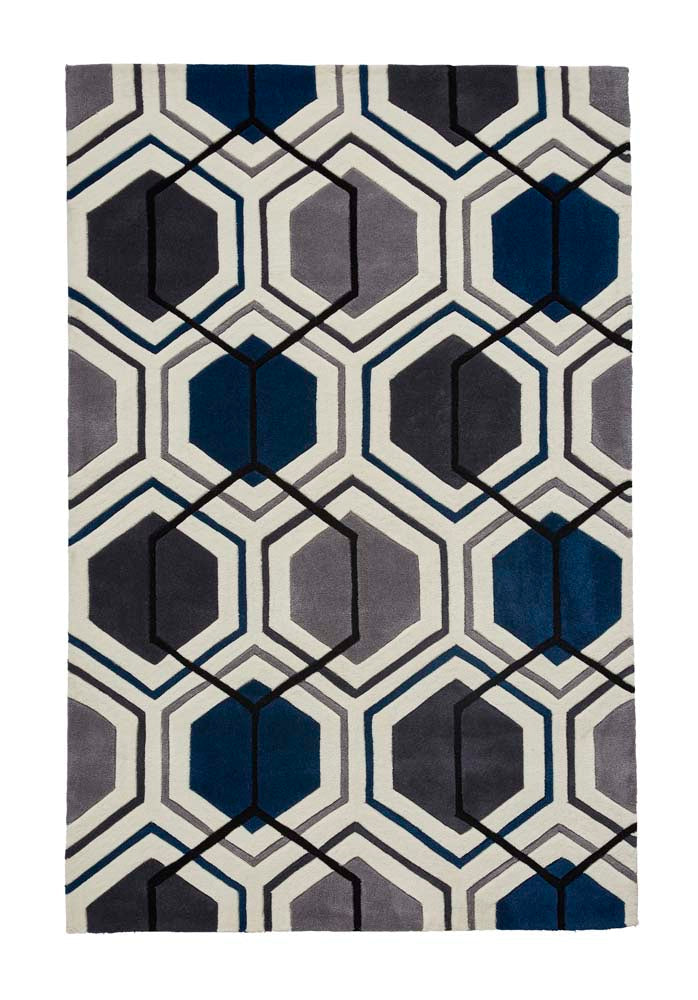 Hong Kong 7526 Grey/Navy Rug