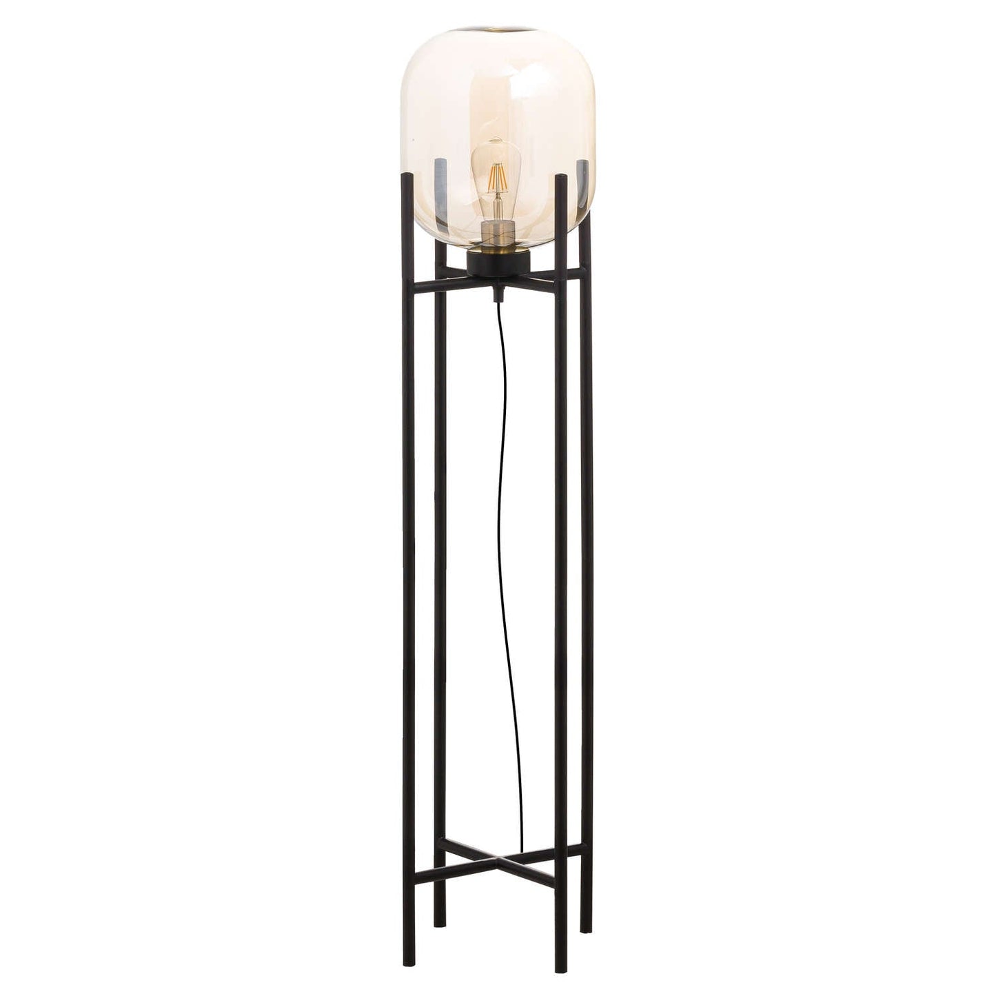 Large Vintage Industrial Glass Glow Lamp (20162) By Hill Interiors