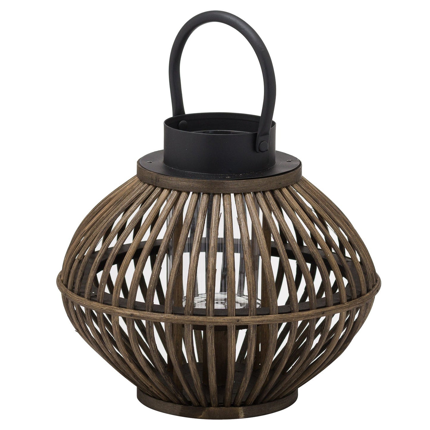 Brown Bamboo Style Large Lantern (21095) By Hill Interiors