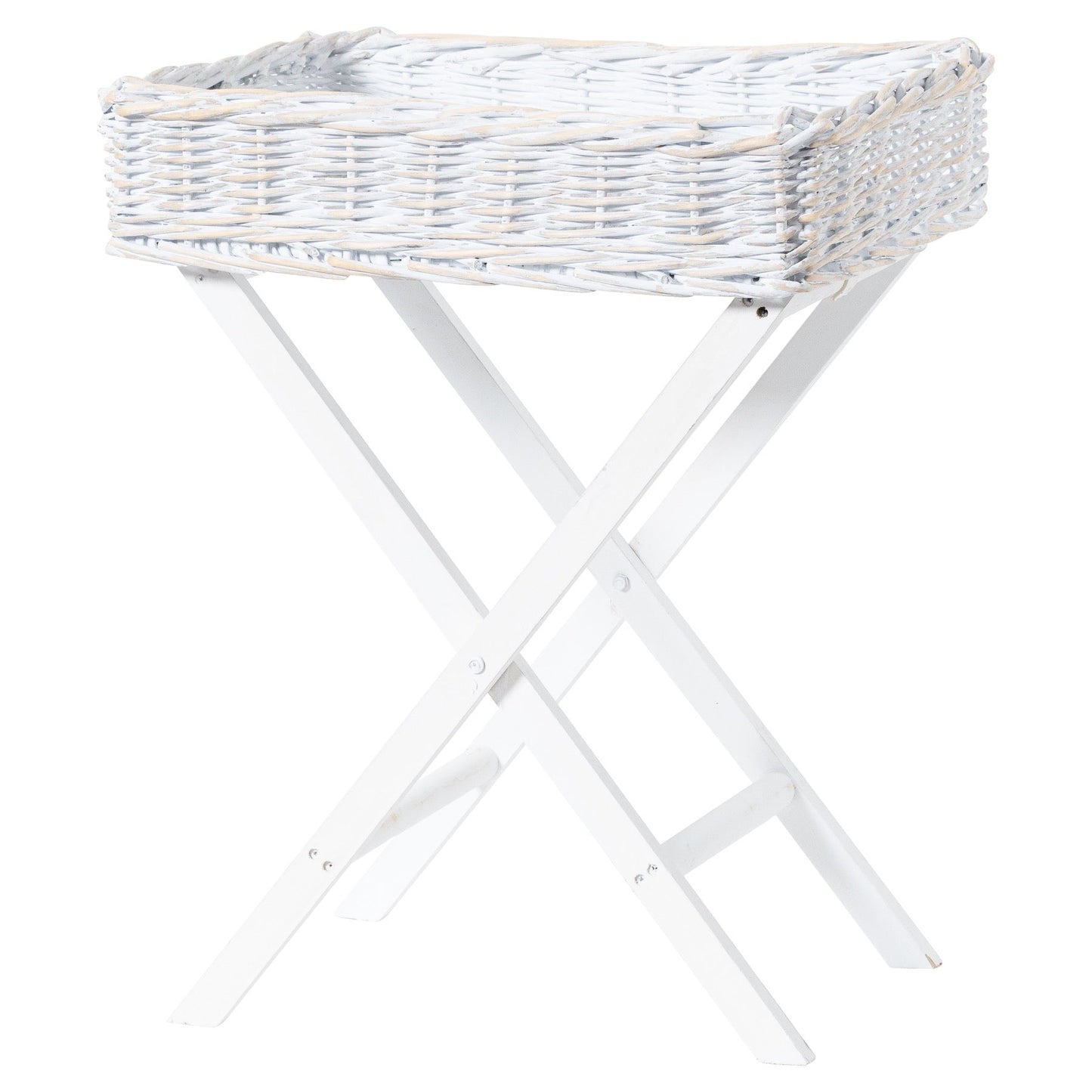 White Wash Wicker Basket Butler Tray (21315) By Hill Interiors