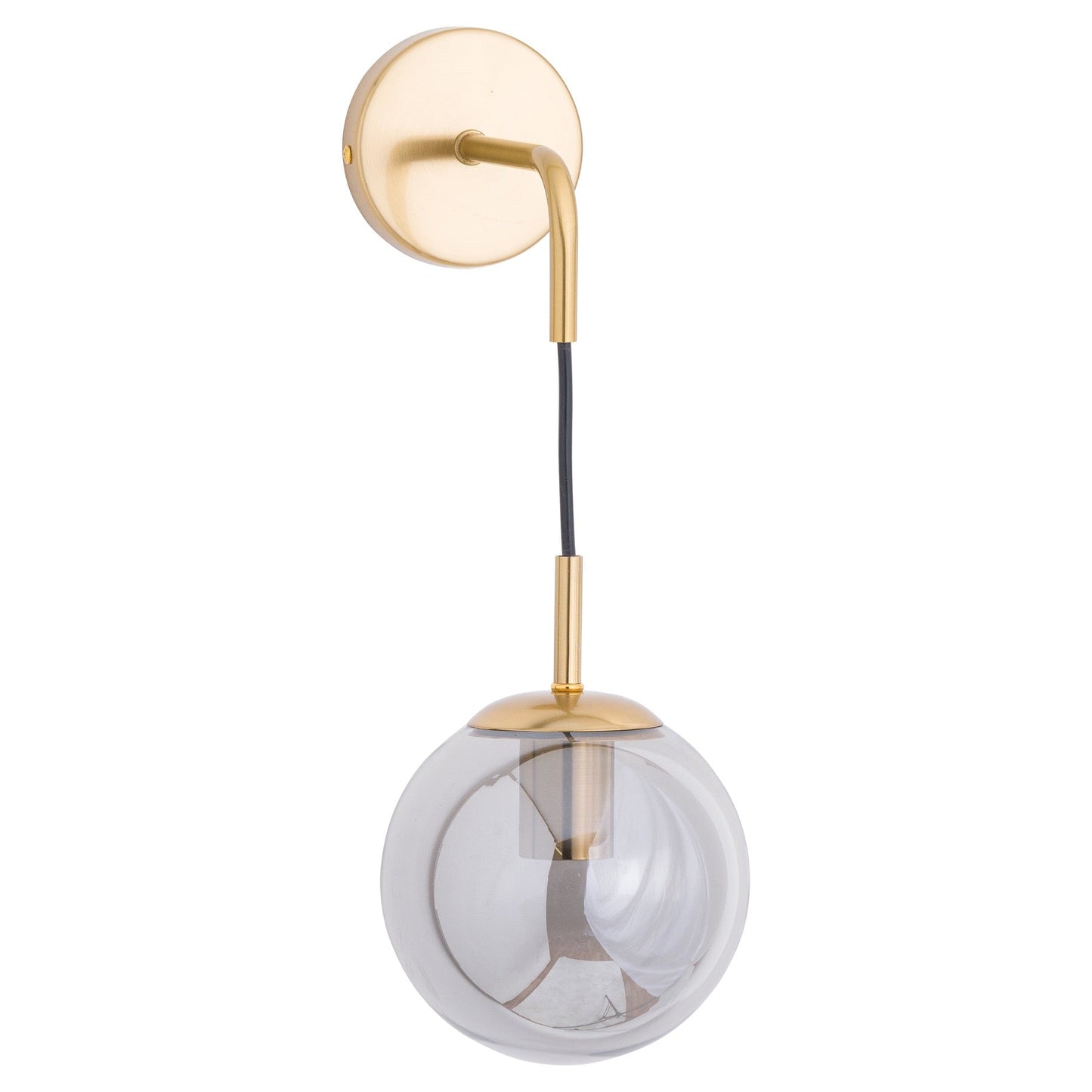Brass Smoked Glass Globe Wall Hanging Pendant (21394) By Hill Interiors