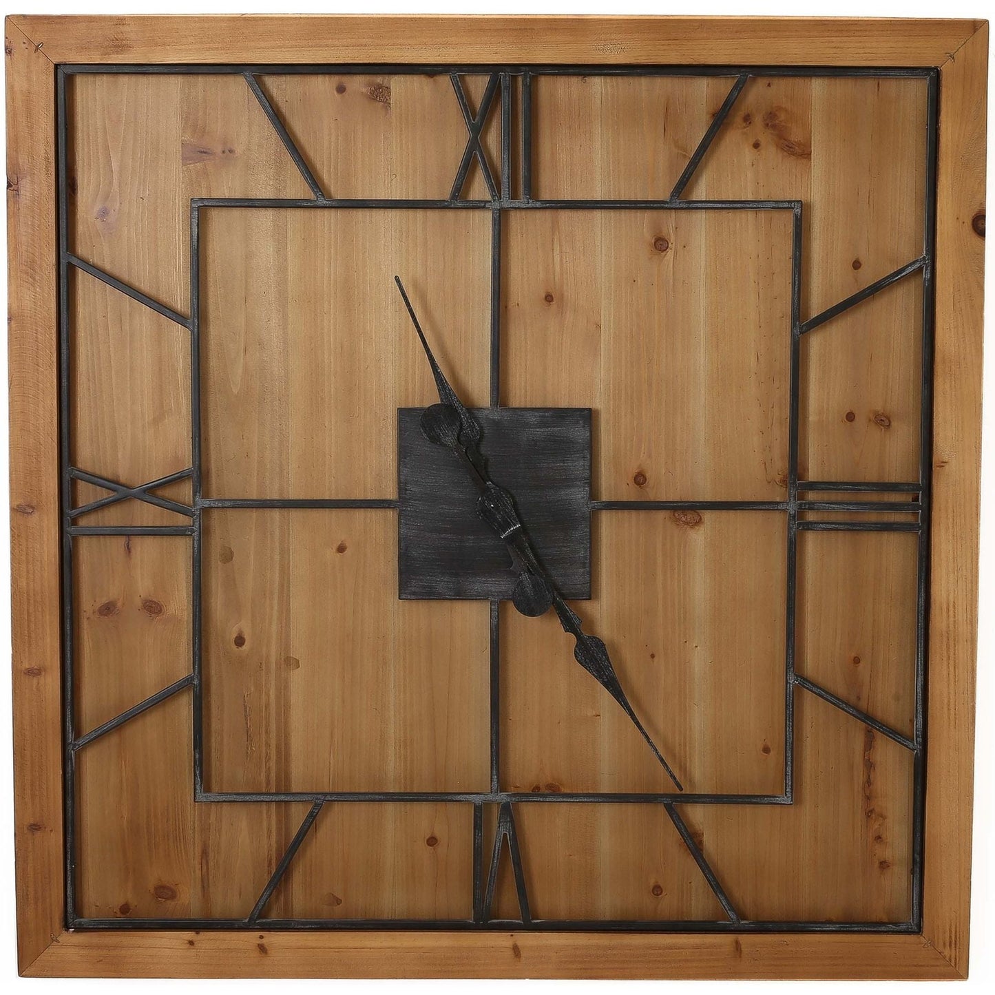Williston Square Wooden Wall Clock (21643) By Hill Interiors