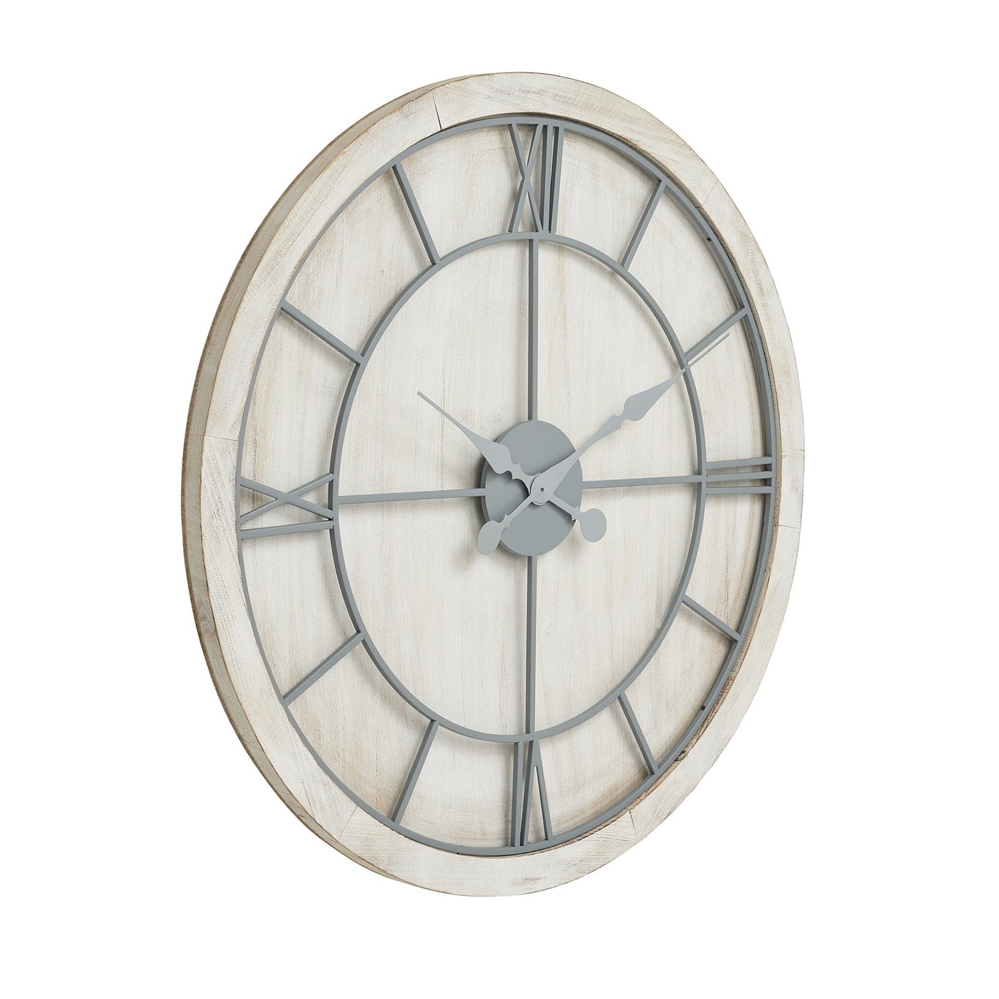 Williston White Large Wall Clock (21650) By Hill Interiors