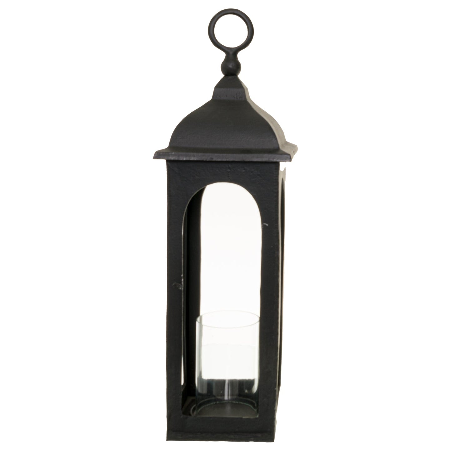 Farrah Collection Black Cast Loop Top Lantern (22565) By Hill Interiors