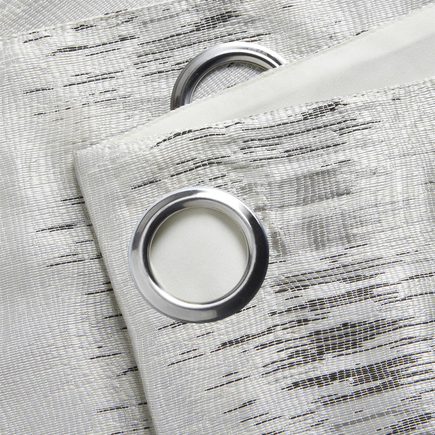 Silver Reflection Fully Lined Eyelet Curtains Pair