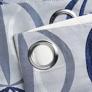 Navy Omega Fully Lined Eyelet Curtains Pair