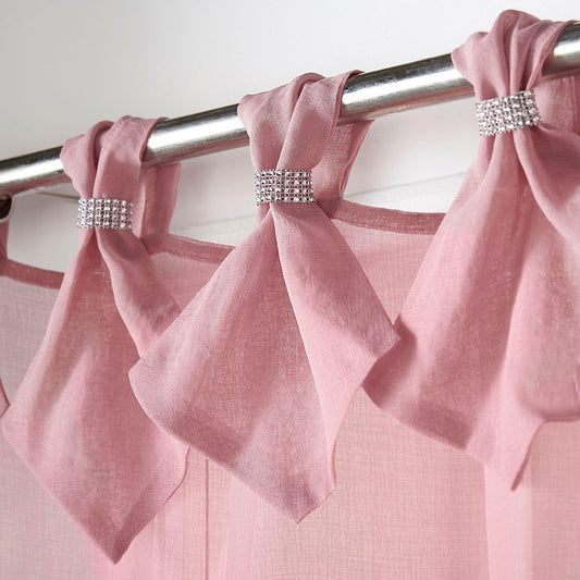 Blush Tiaras Tab Top Voile Curtain Panel