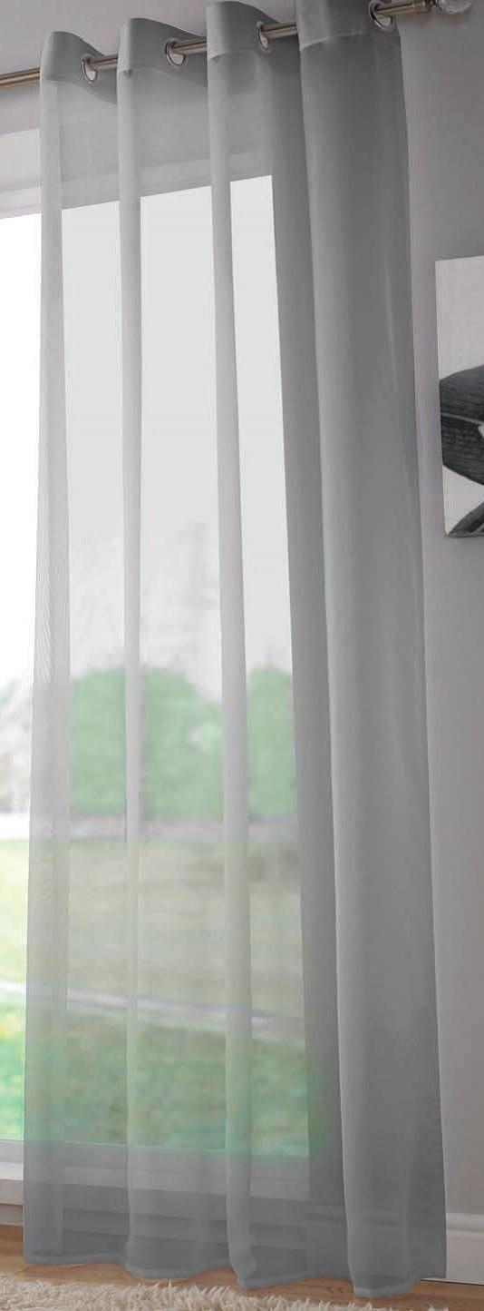 Silver Plain Voile Eyelet Panel. Including Free Tie Back