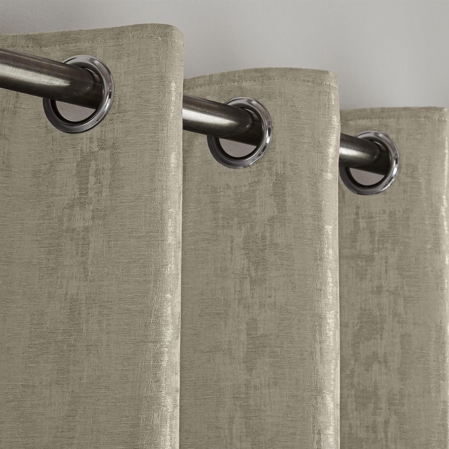 Gold Keswick Fully Lined Eyelet Curtains Pair