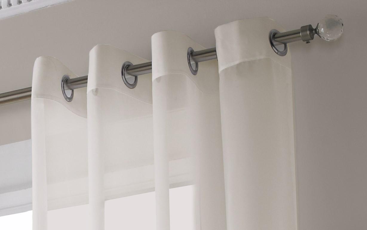 Ivory Plain Voile Eyelet Panel. Including Free Tie Back