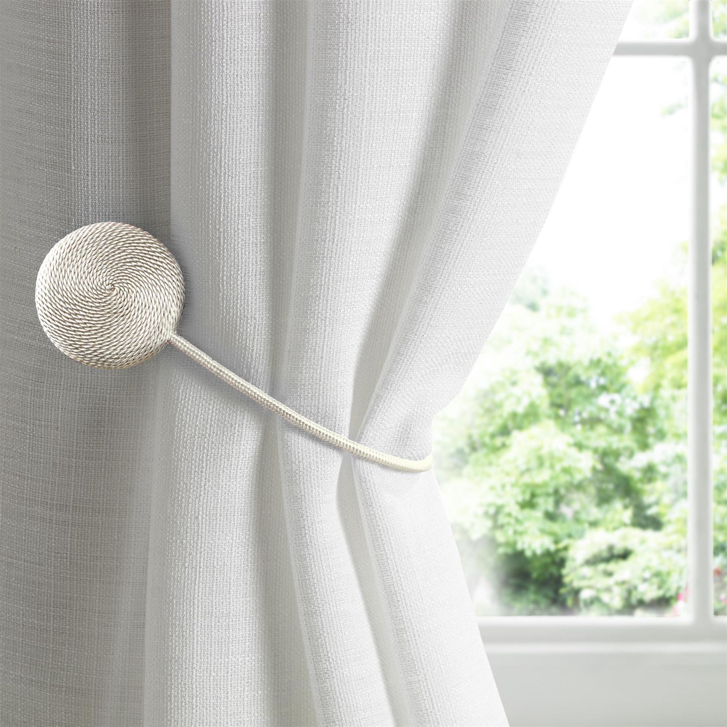 Cream Cirque Magnetic Curtain Tie Backs