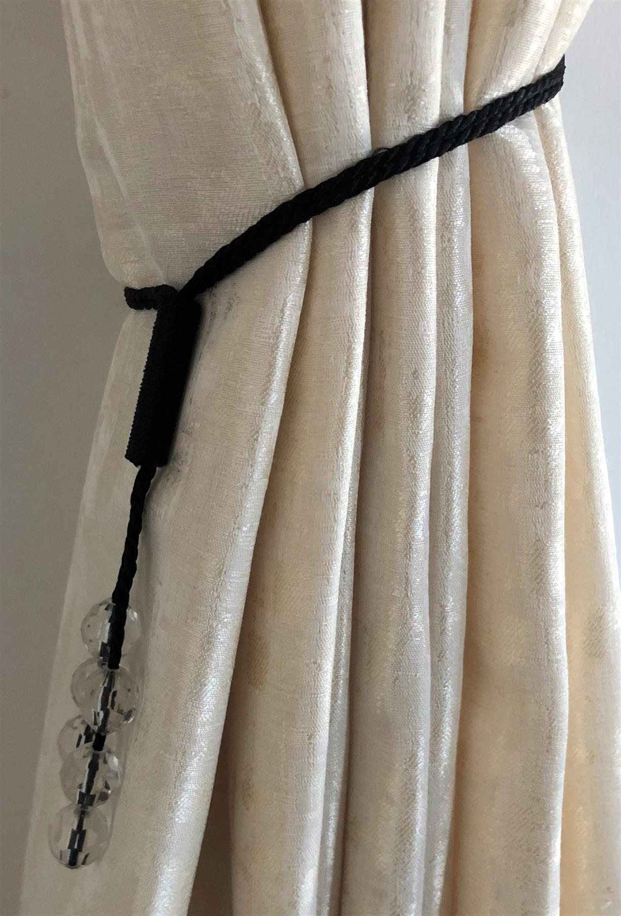 Black Single Tsar Curtain Tie Backs
