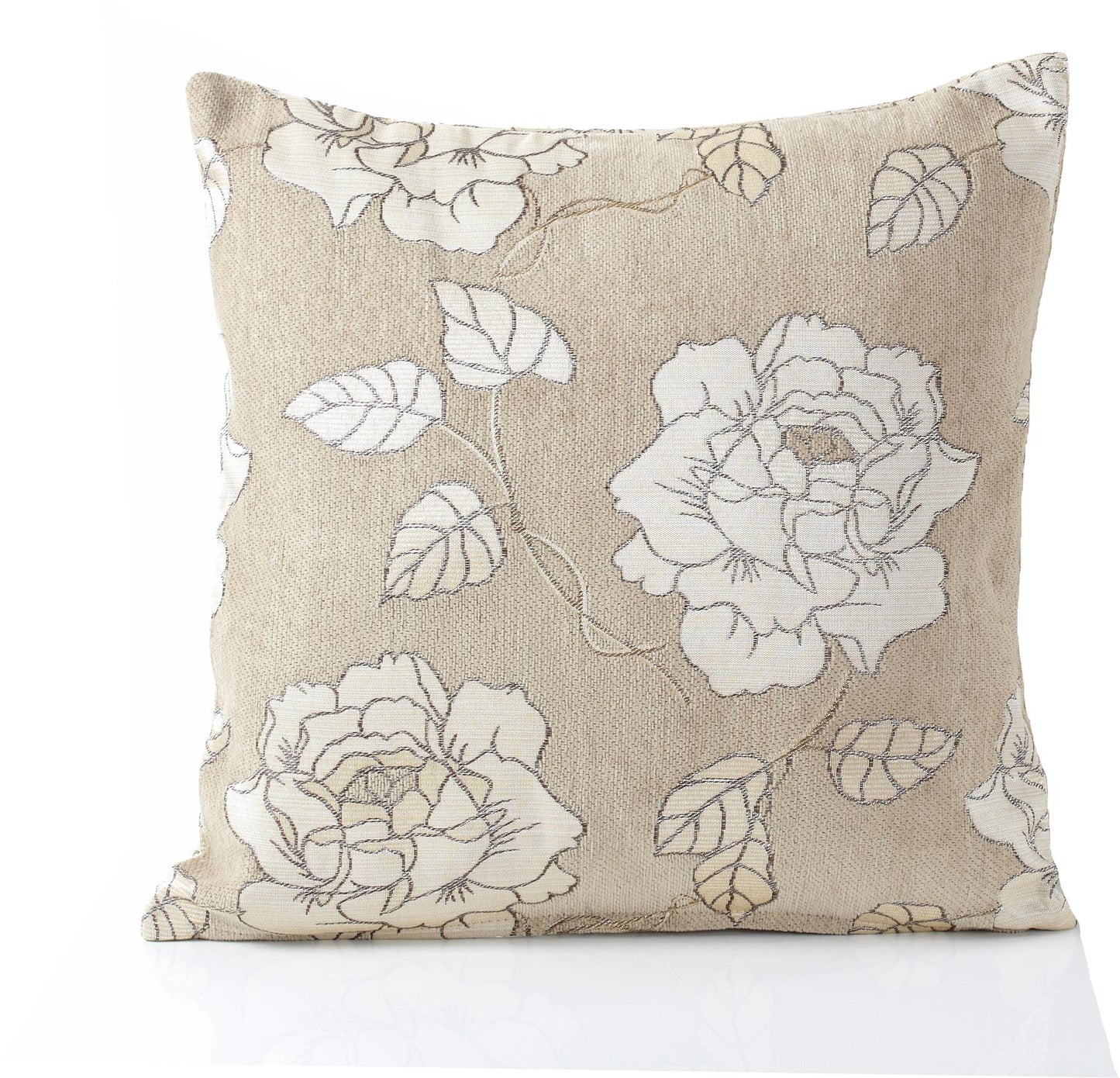 Cream Rose Chenille Cushion Covers