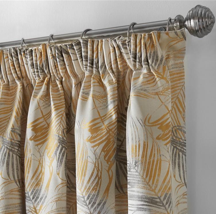 Ochre Fiji Fully Lined Pencil Pleat Curtains Ppair