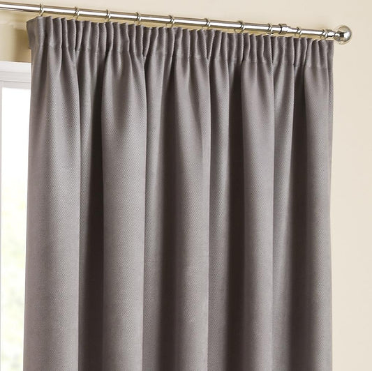 Pewter Bel Blackout Thermal Eyelet Curtains - Pair