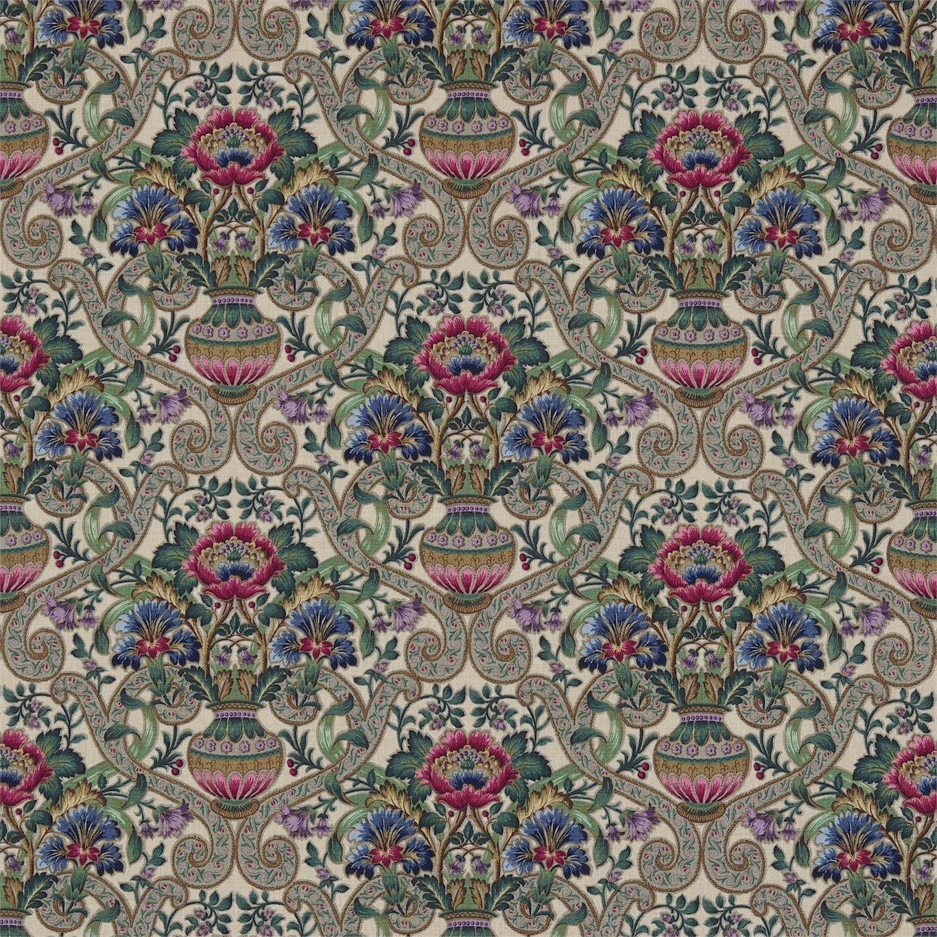 Cascacs Fabric by Sanderson - DAUP224436 - Biscuit/Leaf Green
