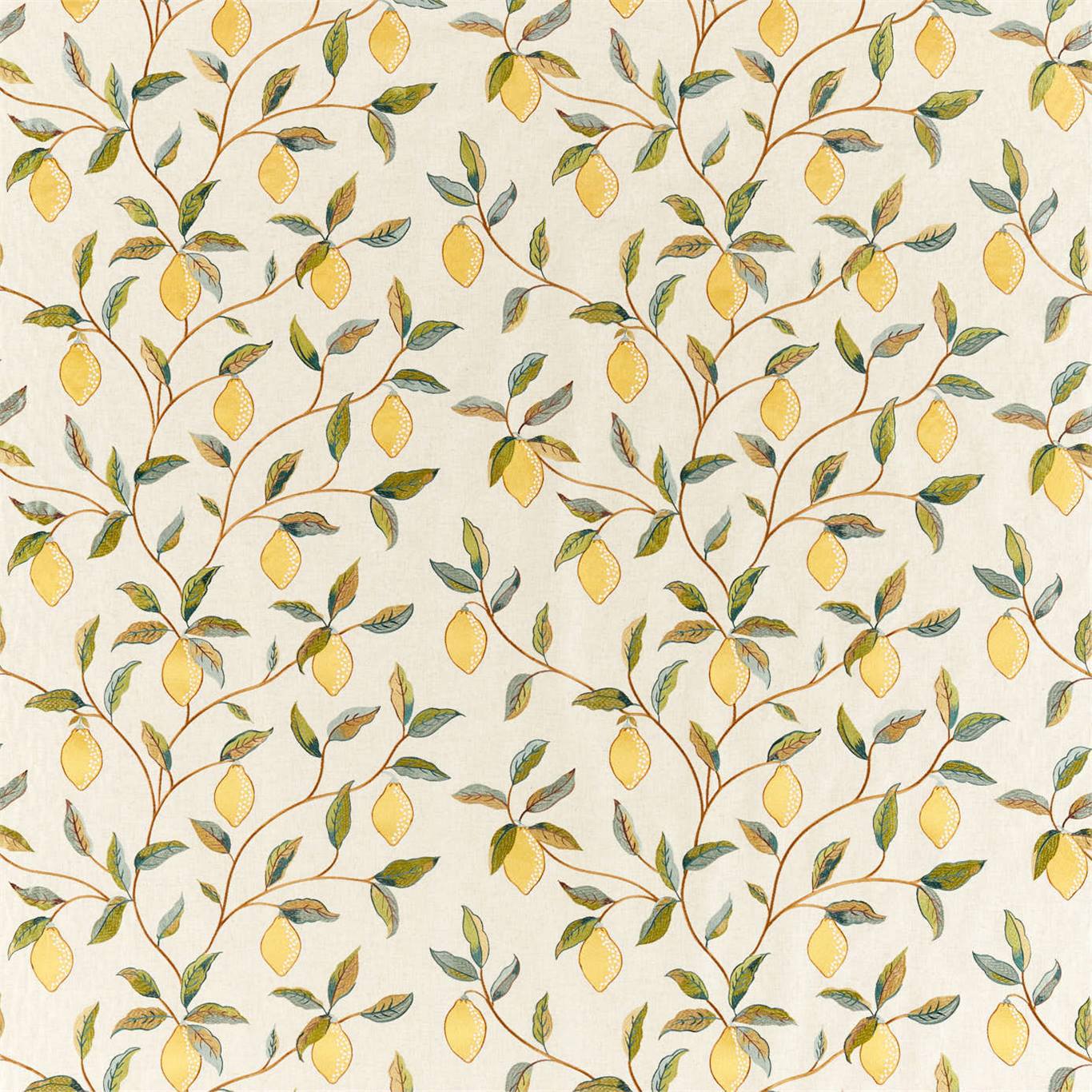 Lemon Tree Embroidery Fabric by Morris & Co.