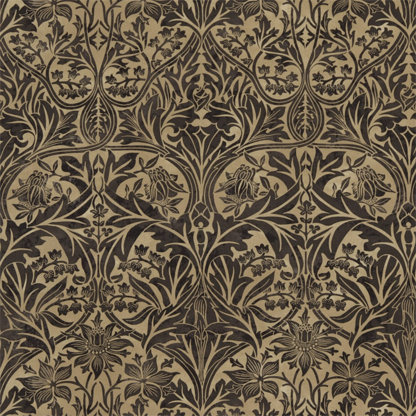 Bluebell Fabric by Morris & Co. - DM6F220331 - Black/Manilla