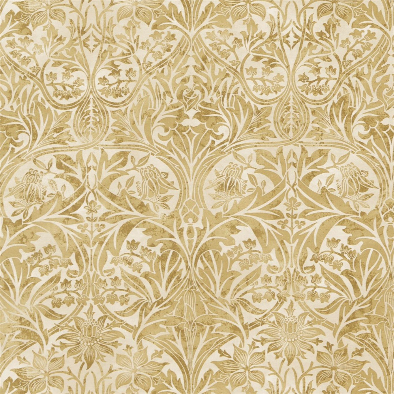 Bluebell Fabric by Morris & Co. - DM6F220333 - Gold/Vellum