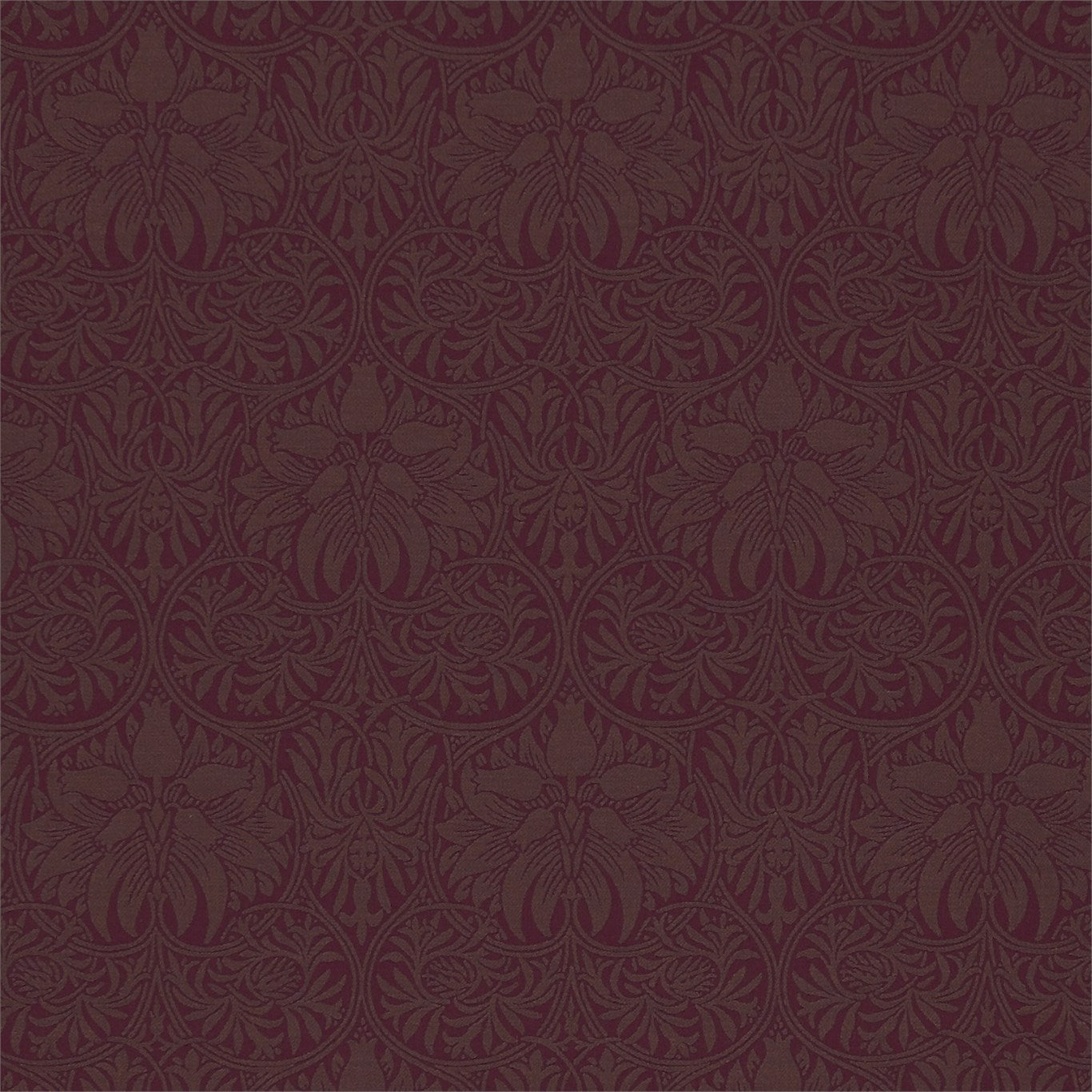 Crown Imperial Fabric by Morris & Co. - DM6W230294 - Claret/Bullrush