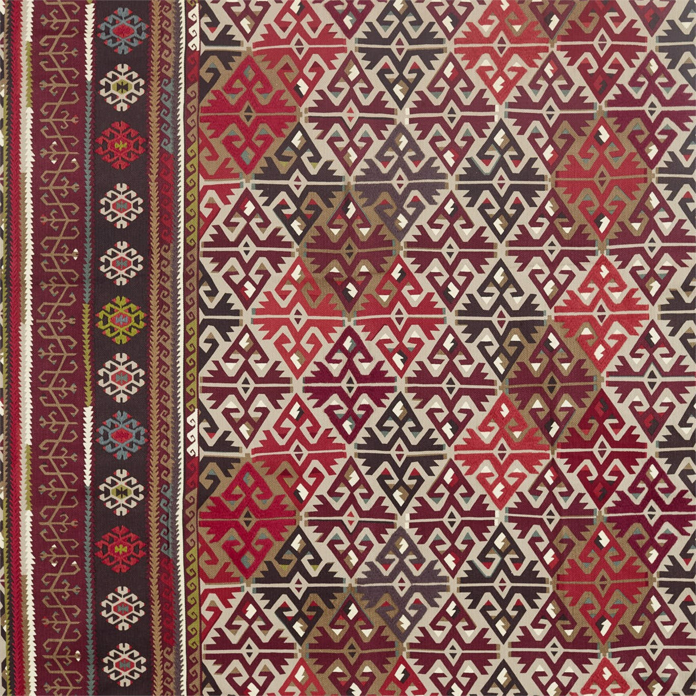 Burdock & Star Fabric by Morris & Co. - DMA4236520 - Fig/Carmine