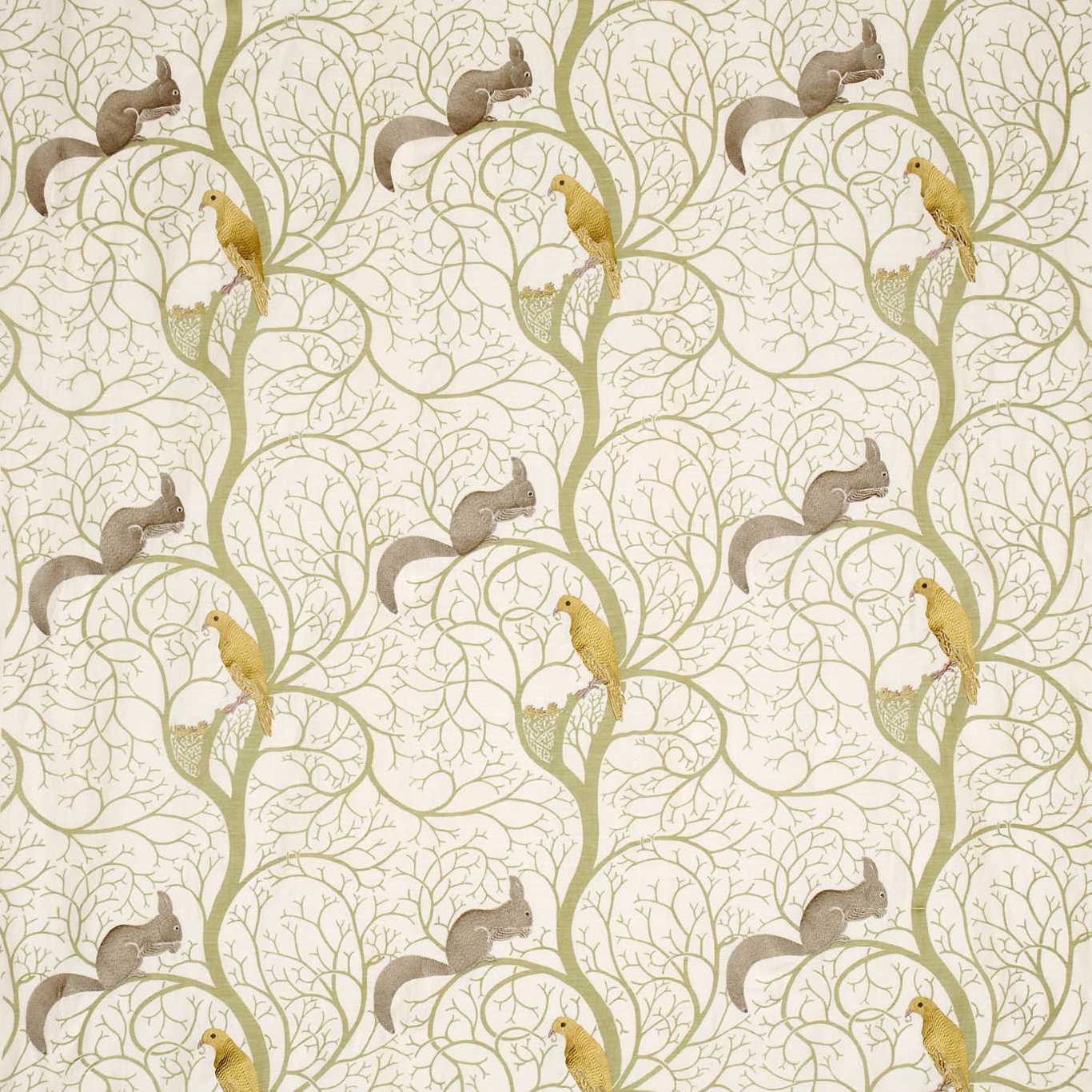 Squirrel & Dove Embroidery Fabric by Sanderson