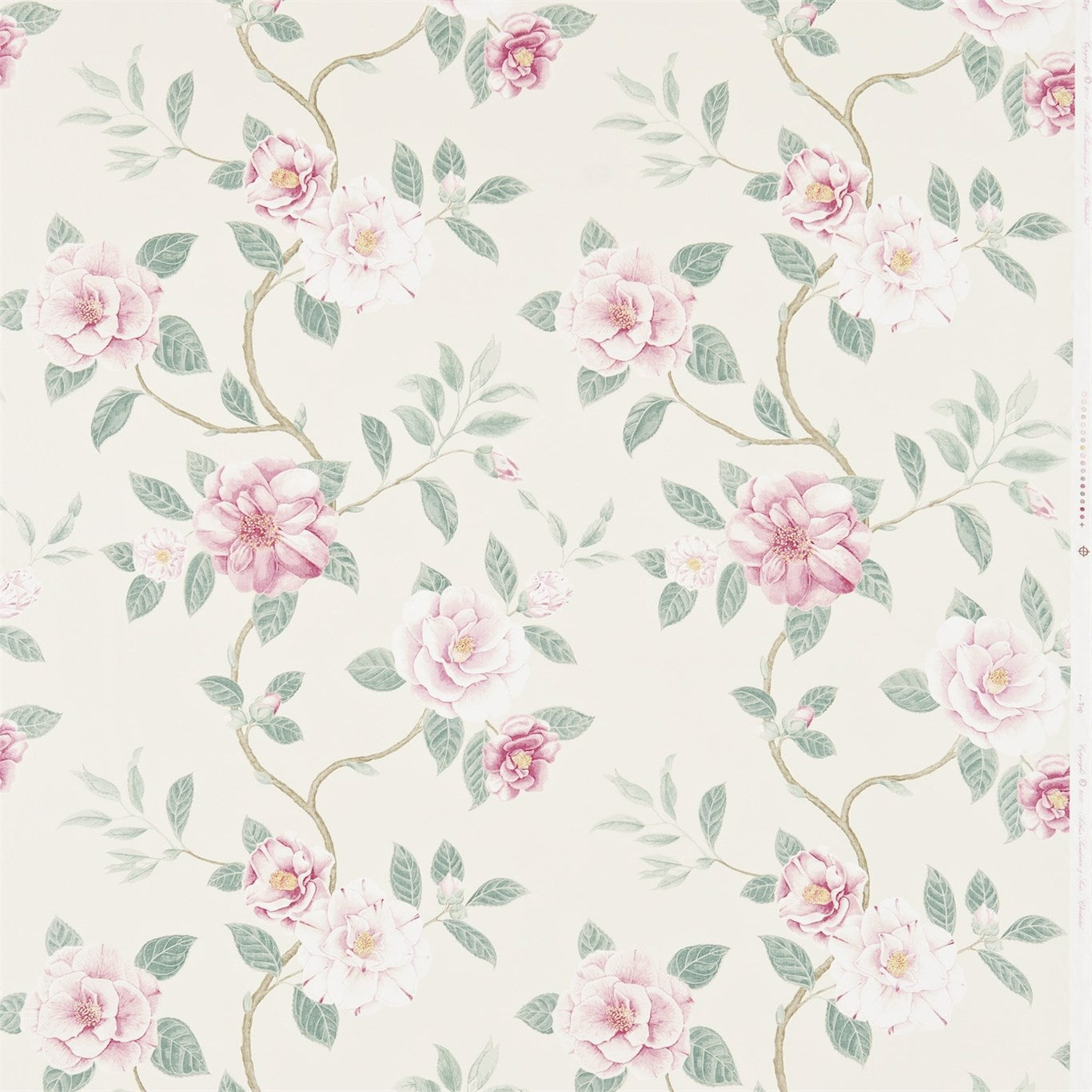 Christabel Fabric by Sanderson - DVOY223288 - Rose/Pewter